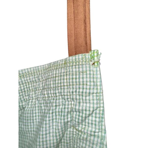 Handmade Bee Apron Adult Size Green Yellow Spring Summer Country Cottage Ruffle - Picture 7 of 8